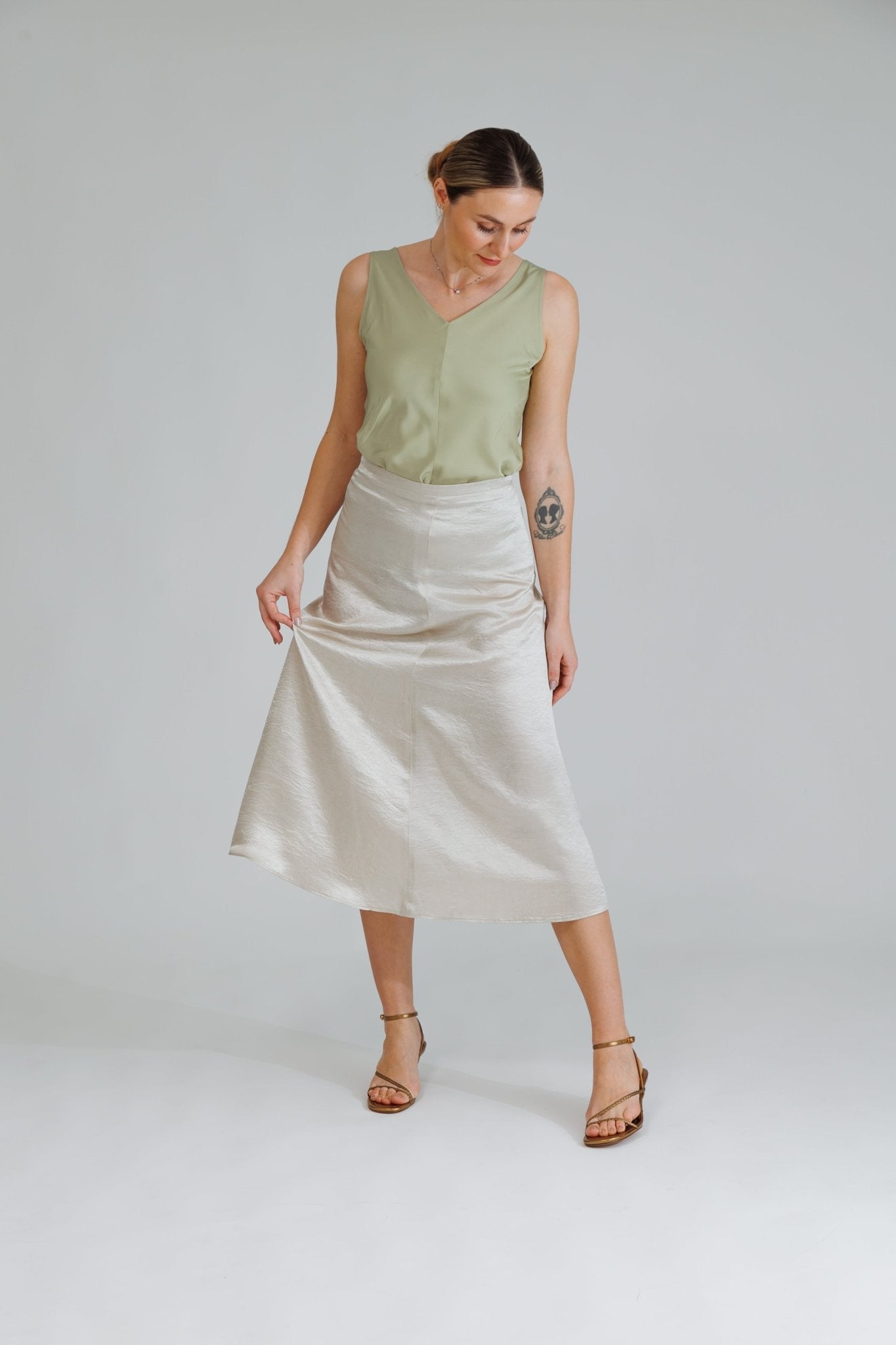 NATI SKIRT IN SILVER SNOW - interlue