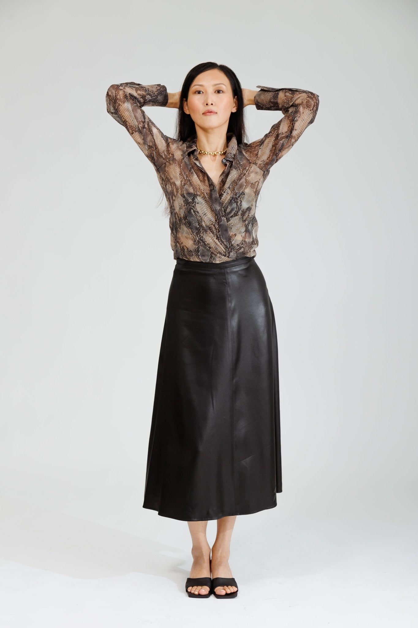NINA BLOUSE IN SILKY PYTHON - interlue