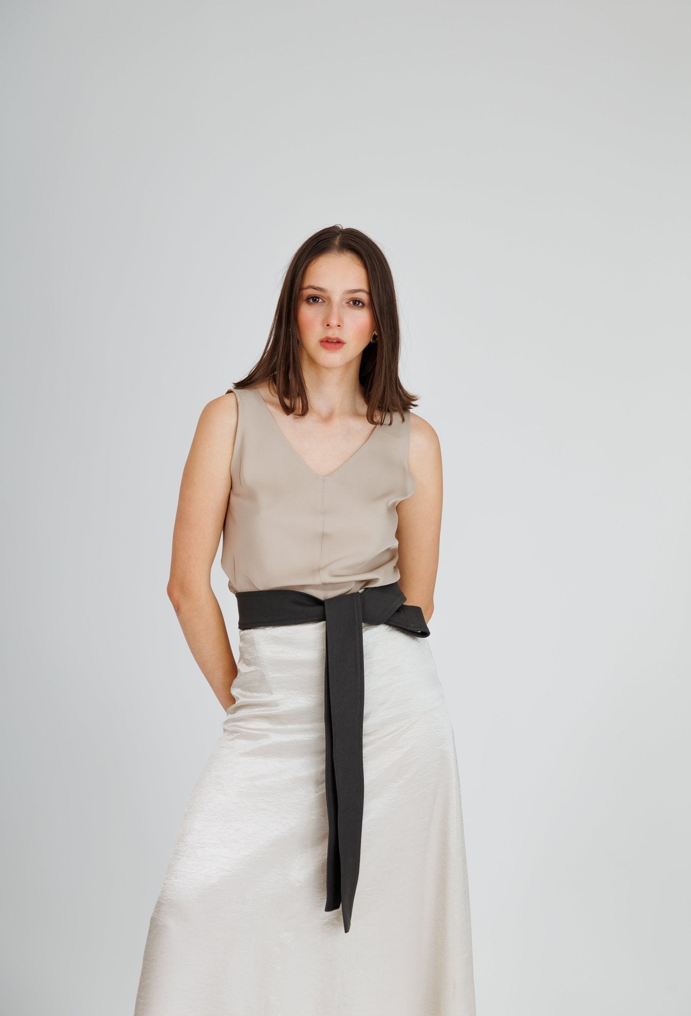 SOFT JERSEY BELT IN CHARCOAL - interlue