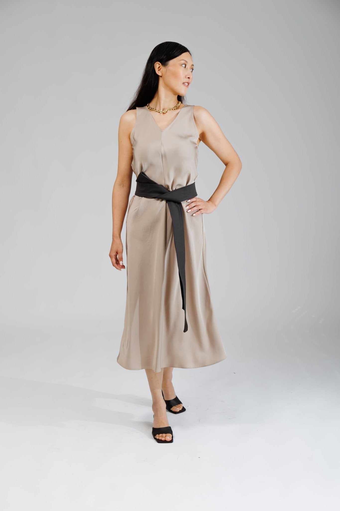 SOFT JERSEY BELT IN CHARCOAL - interlue