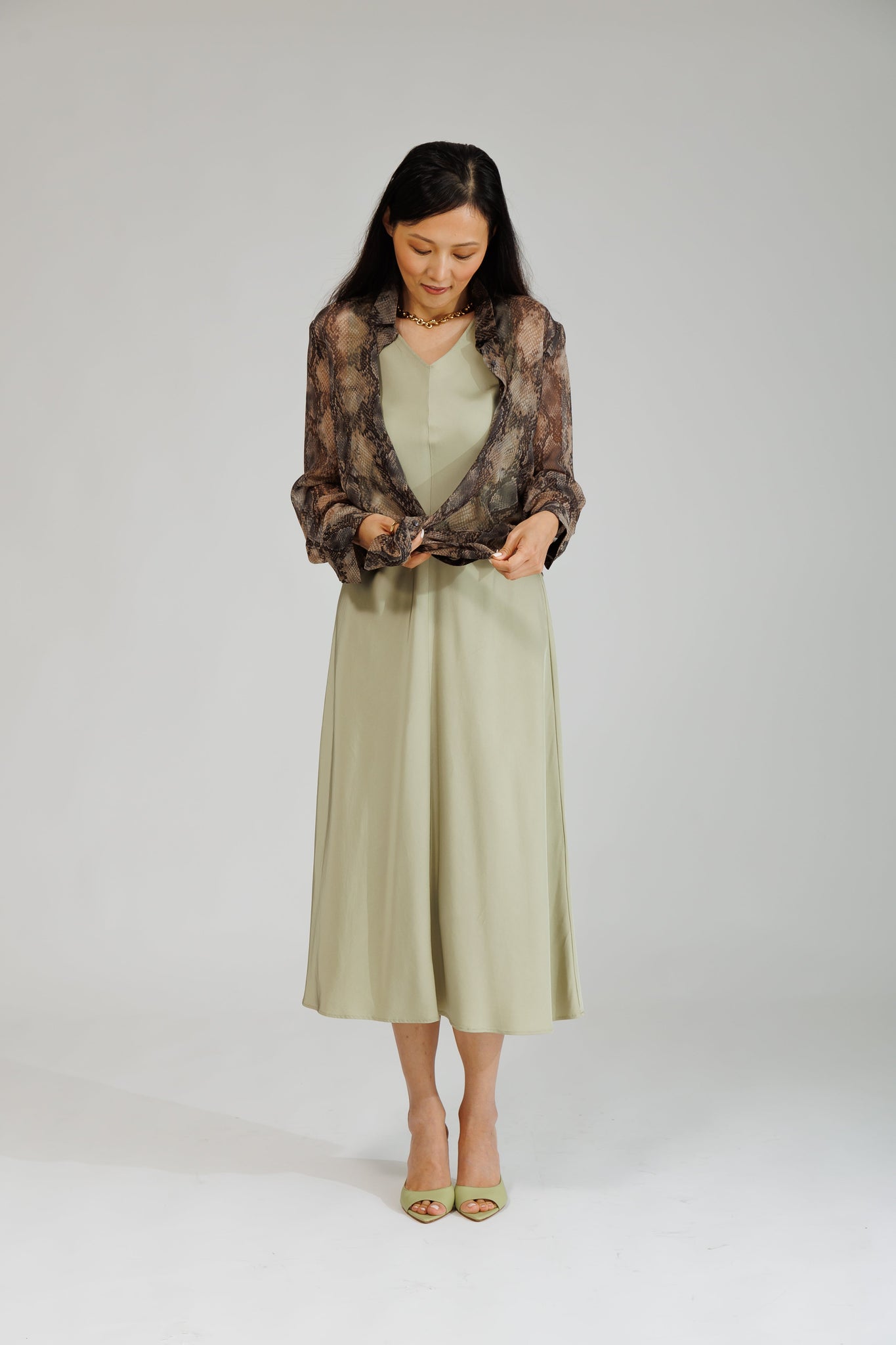 NIXIE DRESS IN MINT WHISPER - interlue