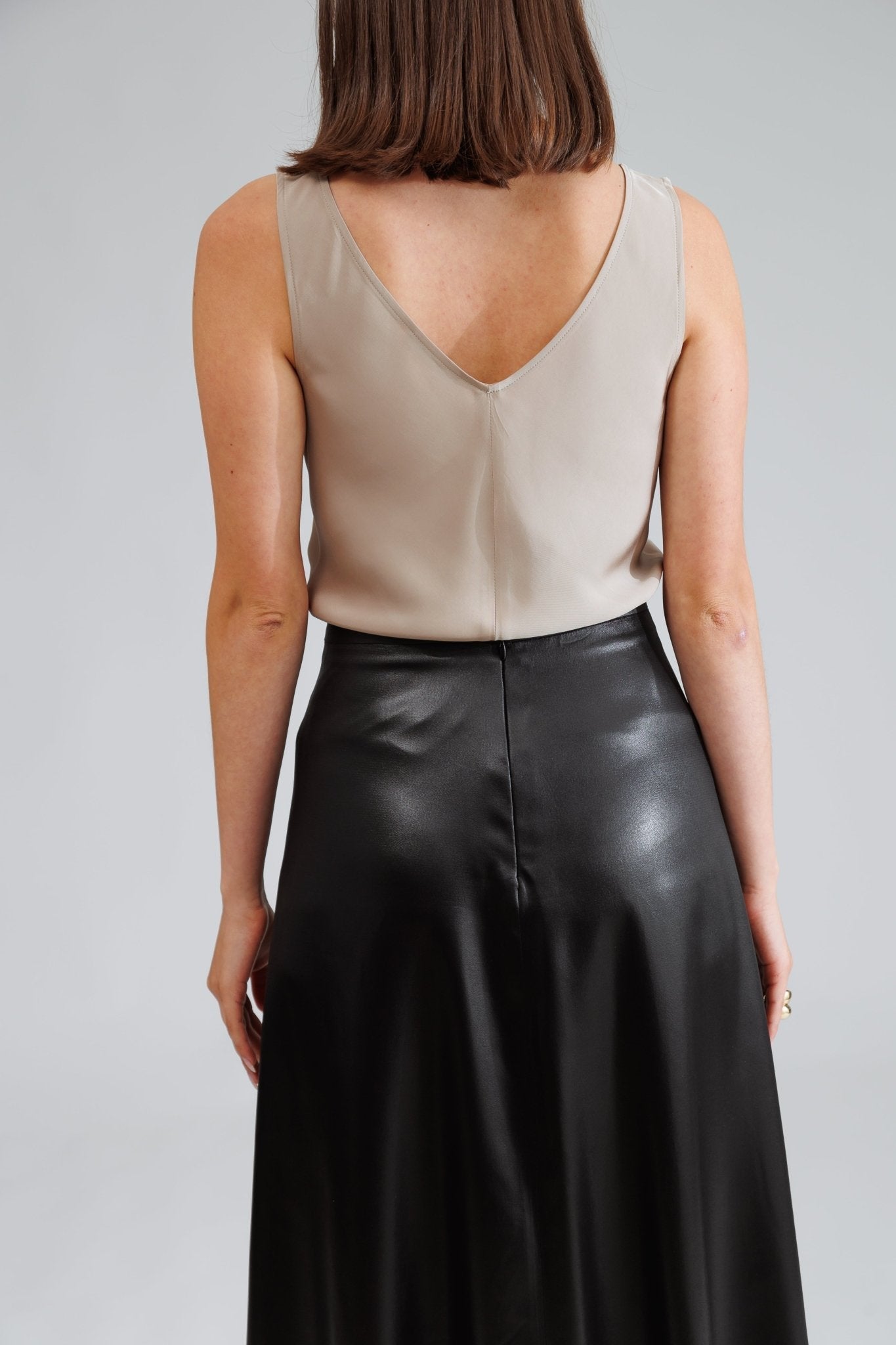 NATI SKIRT IN BLACK LEATHER - interlue