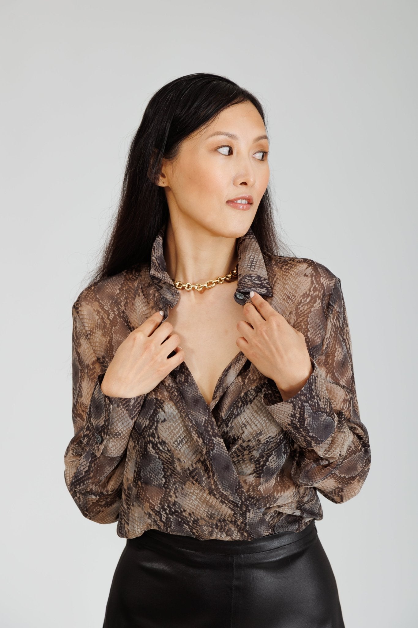NINA BLOUSE IN SILKY PYTHON - interlue
