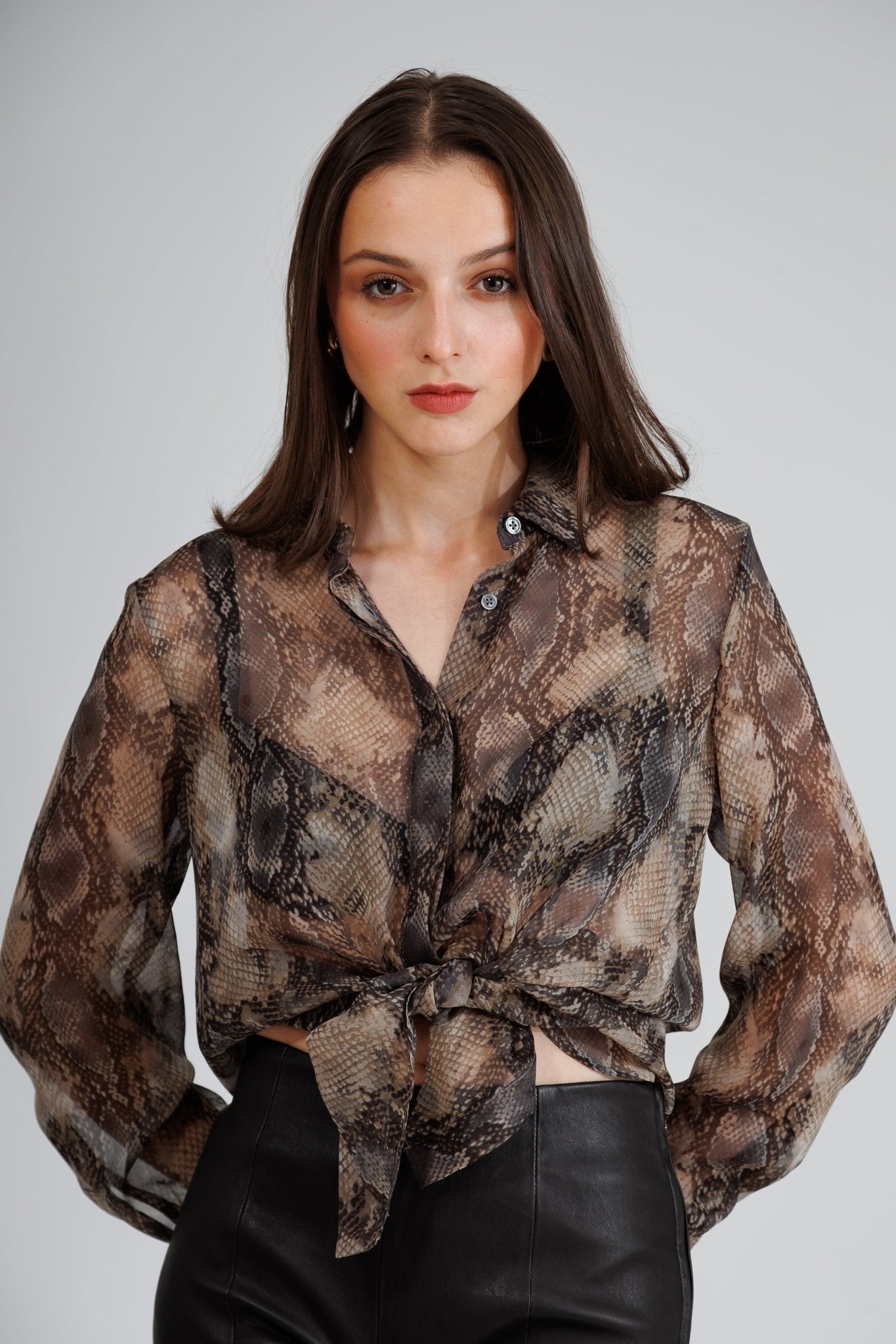 NINA BLOUSE IN SILKY PYTHON - interlue