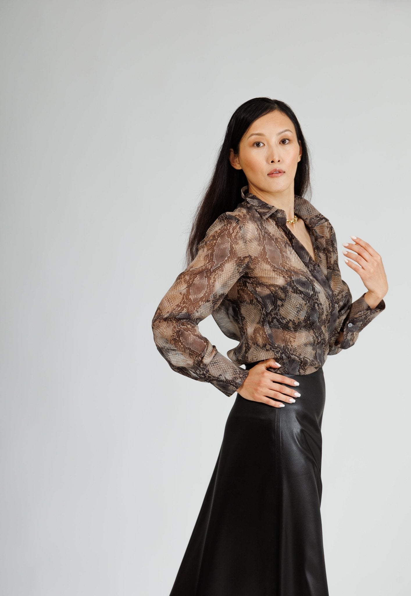 NINA BLOUSE IN SILKY PYTHON - interlue