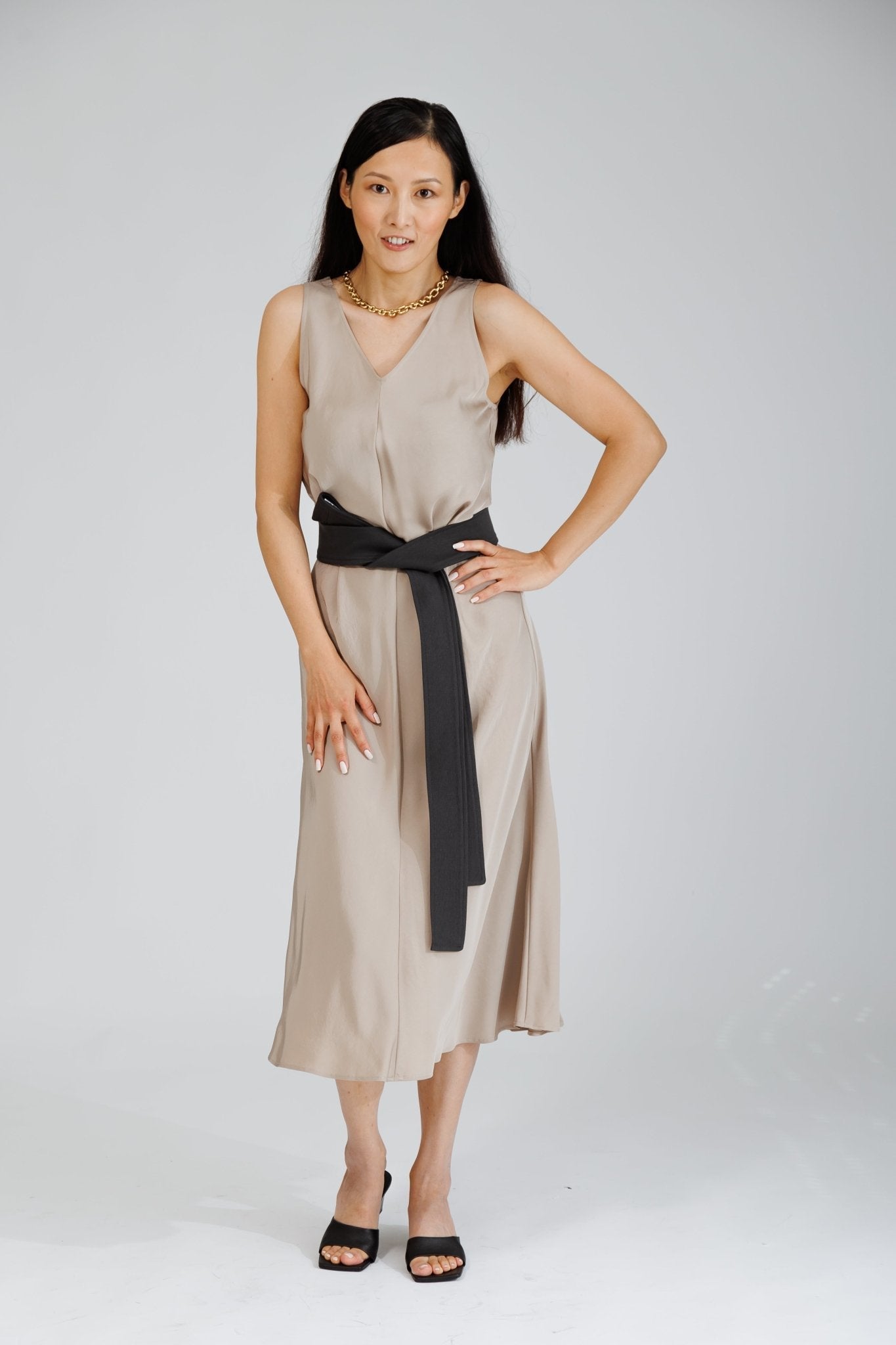 SOFT JERSEY BELT IN CHARCOAL - interlue